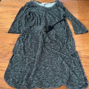 LOFT black and gray heathered dress